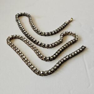 Vintage Swarovski Crystal Tennis Necklace - Swan Logo Stamped Link